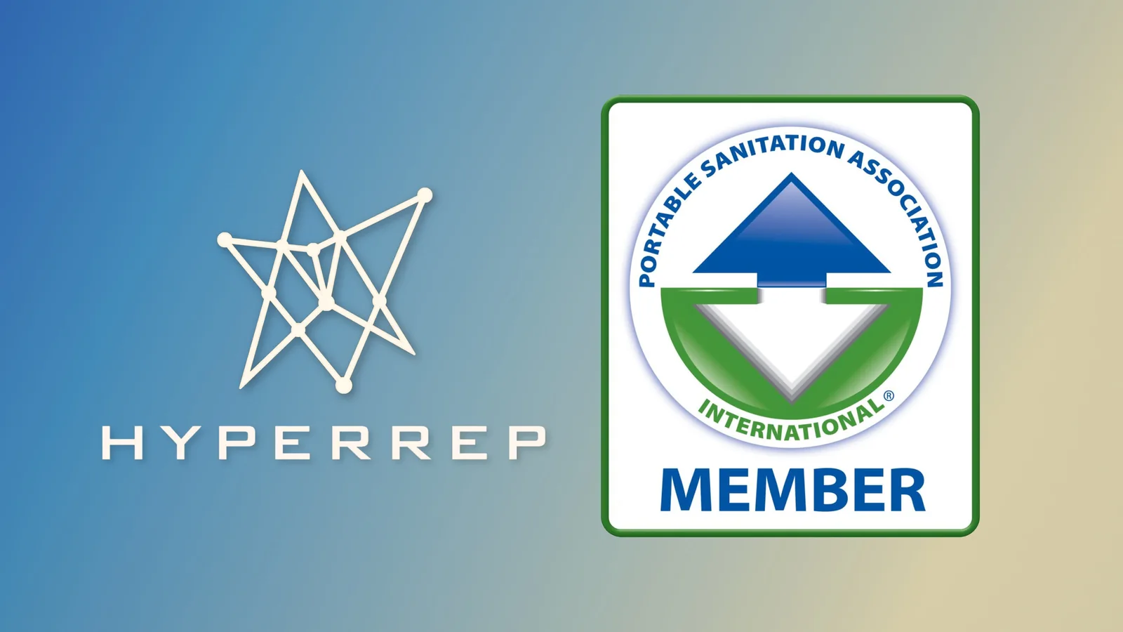 The HyperRep logo beside the Portable Sanitation Association International member badge